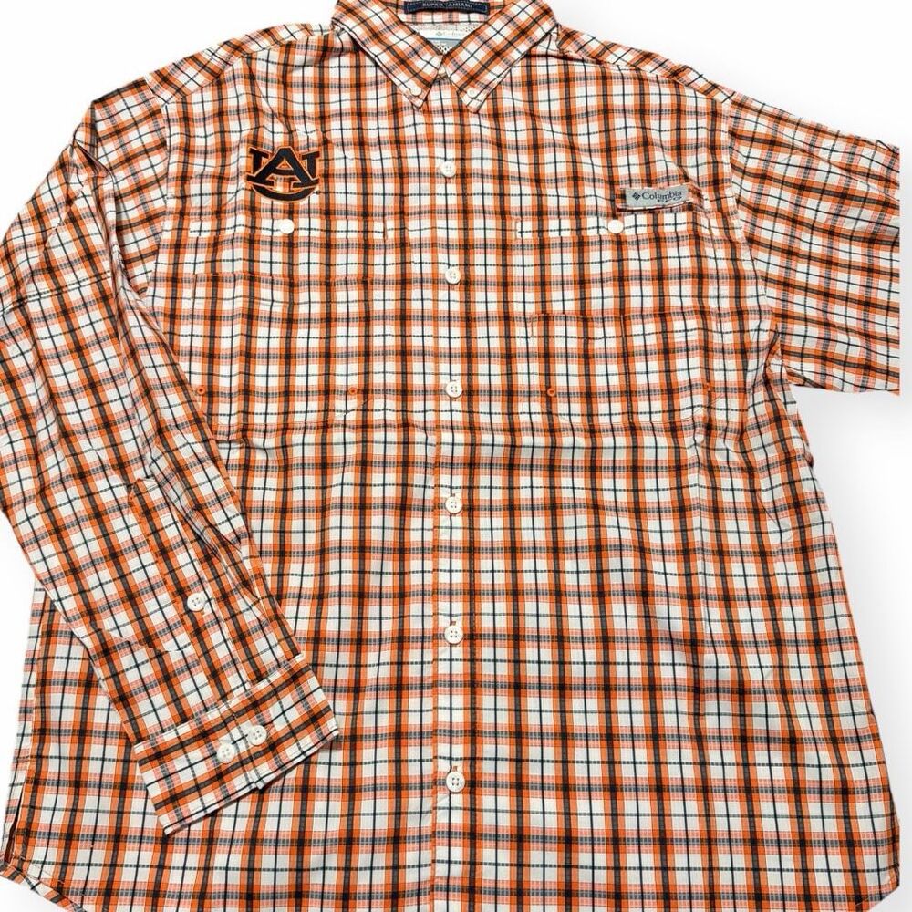 Columbia Auburn Tigers Super Tamiami Omni-Wick Vented Long Sleeve Shirt M New